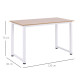 Computer Desk, Writing Table, 120 x 60 x 76cm Workstation for Home Office, Study with Metal Frame, Simple Assembly, White