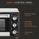 16L Mini 1400W Countertop Oven - Black/Silver Tone