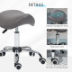 Cosmetic Stool 360° Rotate Height Adjustable Salon Massage Spa Chair Hydraulic Rolling Faux Leather Saddle Stool, Grey