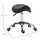 Cosmetic Stool 360° Rotate Height Adjustable Salon Massage Spa Chair Hydraulic Rolling Faux Leather Saddle Stool Mobility, Black