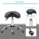 Cosmetic Stool 360° Rotate Height Adjustable Salon Massage Spa Chair Hydraulic Rolling Faux Leather Saddle Stool Mobility, Black