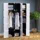 Portable Wardrobe for Bedroom, 15 Cube Closet with Hanging Rail, Modular Storage Cabinet, Plastic Armoire for Space Saving, Whit