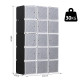 Portable Wardrobe for Bedroom, 15 Cube Closet with Hanging Rail, Modular Storage Cabinet, Plastic Armoire for Space Saving, Whit