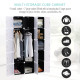 Portable Wardrobe for Bedroom, 15 Cube Closet with Hanging Rail, Modular Storage Cabinet, Plastic Armoire for Space Saving, Whit