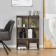 Six-Cube Bookcase - Rustic Brown Wood Effect