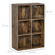 Six-Cube Bookcase - Rustic Brown Wood Effect