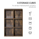 Six-Cube Bookcase - Rustic Brown Wood Effect