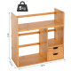 Desk Organiser Compartments Desktop Bookshelf Stationery Storage Shelf Document File Holder with 2 Drawers 2-way Reversed Use Ba