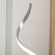 Dimmable Floor Lamp for Living Room, Modern Spiral Standing Lamp with 3 Adjustable Brightness and Square Base, Silver