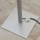 Dimmable Floor Lamp for Living Room, Modern Spiral Standing Lamp with 3 Adjustable Brightness and Square Base, Silver