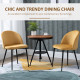 Dining Chairs Set of 2 Contemporary Design for Office Dining Kitchen with Soft Fabric Seat and Back Living Room, Yellow