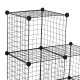 DIY 6 Cube Metal Wire Rack Interlocking Storage Cabinet Living Room Organiser Display Shelves Black