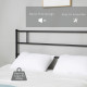 Double Metal Bed Frame Solid Bedstead Base with Headboard and Footboard, Metal Slat Support and Underbed Storage Space, Bedroom 