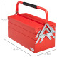 DURHAND Metal Tool Box 3 Tier 5 Tray Professional Portable Storage Cabinet Workshop Cantilever Toolbox with Carry Handle, 45cmx2