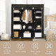 Portable Wardrobe, Foldable Fabric Wardrobe, 150 x 43 x 162.5cm, Clothes Storage Organiser with Hanging Rail, Shelves, Fabric Co