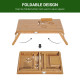 Portable Laptop Desk Notebook Tray PC Bed Table with Drawer Adjustable &amp; Foldable (55L x 35W x 22-30H (cm))