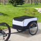 Bike Trailer Cargo in Steel Frame Extra Bicycle Storage Carrier with Removable Cover and Hitch (White and Black)