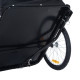 Bike Trailer Cargo in Steel Frame Extra Bicycle Storage Carrier with Removable Cover and Hitch (White and Black)