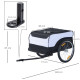 Bike Trailer Cargo in Steel Frame Extra Bicycle Storage Carrier with Removable Cover and Hitch (White and Black)