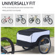 Bike Trailer Cargo in Steel Frame Extra Bicycle Storage Carrier with Removable Cover and Hitch (White and Black)