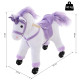 Kids Rocking Horse Plush Ride on Walking Unicorn Horse w/Realistic Sound  Ride On Rocker with Handlebar for Age 3+ Purple