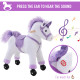 Kids Rocking Horse Plush Ride on Walking Unicorn Horse w/Realistic Sound  Ride On Rocker with Handlebar for Age 3+ Purple