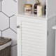 Tall Bathroom Cabinet Storage Cupboard Floor Standing Home Bathroom Furniture w/ 6 Shelves 165H x 34W x 20D cm White