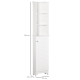 Tall Bathroom Cabinet Storage Cupboard Floor Standing Home Bathroom Furniture w/ 6 Shelves 165H x 34W x 20D cm White