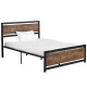 Double Size Metal Bed Frame with Headboard &amp; Footboard, Strong Slat Support Full Bed Frame w/ Underbed Storage Space, Bedroom Fu