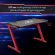 122 x 66 cm Gaming Desk, Carbon Fibre Covered Computer Desk, Gamer Workstation with Headphone Hook, Cup Holder and Gamepad Stora