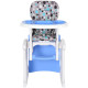 2 in 1 Convertible Baby High Chair Toddler Table Chair Infant Feeding Seat Removable Food Tray Safety Harness Blue