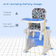 2 in 1 Convertible Baby High Chair Toddler Table Chair Infant Feeding Seat Removable Food Tray Safety Harness Blue