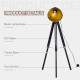 Tripod Floor Lamp, Spotlight Reading Lamp w/ Adjustable Height, Angle, Wood Legs for Living Room, Bedroom, Home, Office, Black a