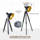 Tripod Floor Lamp, Spotlight Reading Lamp w/ Adjustable Height, Angle, Wood Legs for Living Room, Bedroom, Home, Office, Black a