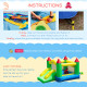 Nylon Inflatable Bouncy Castle Multi-Colour