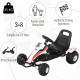 Kids Children Pedal Go Kart Manual Ride On Car w/ Brake Gears Steering Wheel Adjustable Seat 4 Smooth Wheels Racing-Style White 