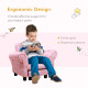 Toddler Chair Children&#039;s Armchairs Wood Frame w/ Footrest Anti-Slip Legs High Back Arms for Bedroom Playroom Cute Cloud Star Pin