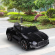 Bentley GT Licensed 12V Kids Electric Ride On Car with Remote Control Two Motors LED Light Music for 3-5 Years Black