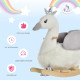 Kids Children Rocking Horse Plush Ride On Swan w/ Sound Wood Base Seat Safety Belt Toddler Baby Toy Rocker 18 - 36 Months