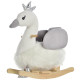 Kids Children Rocking Horse Plush Ride On Swan w/ Sound Wood Base Seat Safety Belt Toddler Baby Toy Rocker 18 - 36 Months