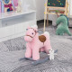 Kids Plush Ride-On Rocking Horse Toy Rocker with Plush Toy Realistic Sounds for Child 18-36 Months Pink