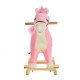 Kids Plush Rocking Horse w/ Sound Moving Mouth Wagging Tail Children Rocker Ride On Toy Gift 3-6 Years Pink