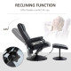 Swivel Recliner Chair and Footstool, Faux Leather Massage Recliner Armchair with Remote Control and Round Wrapped Base, Black