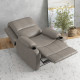 Recliner Armchair, Microfibre Reclining Chair with Adjustable Leg Rest, Cup Holder, for Home Living Room, Brown