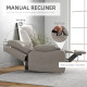 Recliner Armchair, Microfibre Reclining Chair with Adjustable Leg Rest, Cup Holder, for Home Living Room, Brown