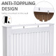 Slatted Radiator Cover Painted Cabinet MDF Lined Grill in White (112L x 19W x 81H cm)