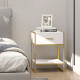 Bedside Table, Modern Side Table with Drawer and Shelf, Nightstand for Bedroom, White