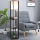 Modern Shelf Floor Lamp Soft Light 4-tier Open Shelves Living Room Storage Display | Aosom UK