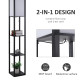 Modern Shelf Floor Lamp Soft Light 4-tier Open Shelves Living Room Storage Display | Aosom UK