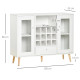 Modern Sideboard Storage Cabinet Kitchen Cupboard Dining Bar Server with Glass Doors, Drawer &amp; 12-Bottle Wine Rack for Living Ro